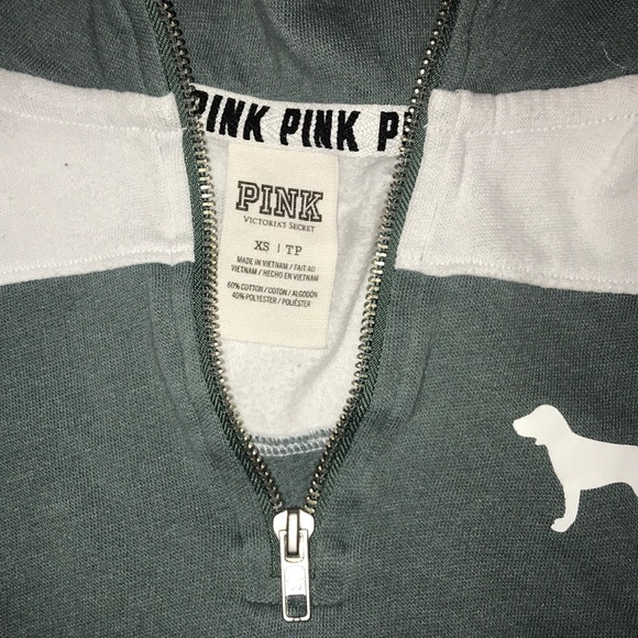 XS PINK green quarter zip sweater - Picture 4 of 5